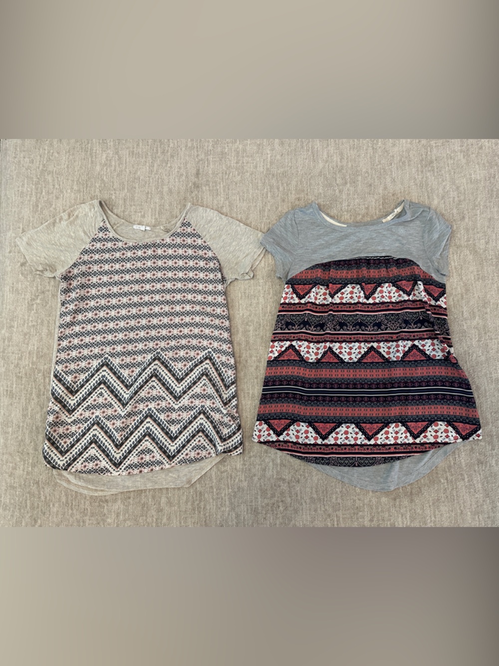 Maurices Short-Sleeve Tee Duo with Boho Geometric Print XS S
